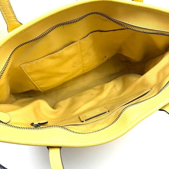 Coach City Zip Tote Crossgrain Leather Sunflower Yellow/Gunmetal F58846 - Picture 5 of 14